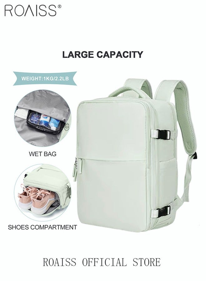 Travel Backpack for Men Women Carry On Backpack with USB Charging Port Shoe Compartment Flight Approved College School Bag Casual Daypack for Weekender Business Hiking