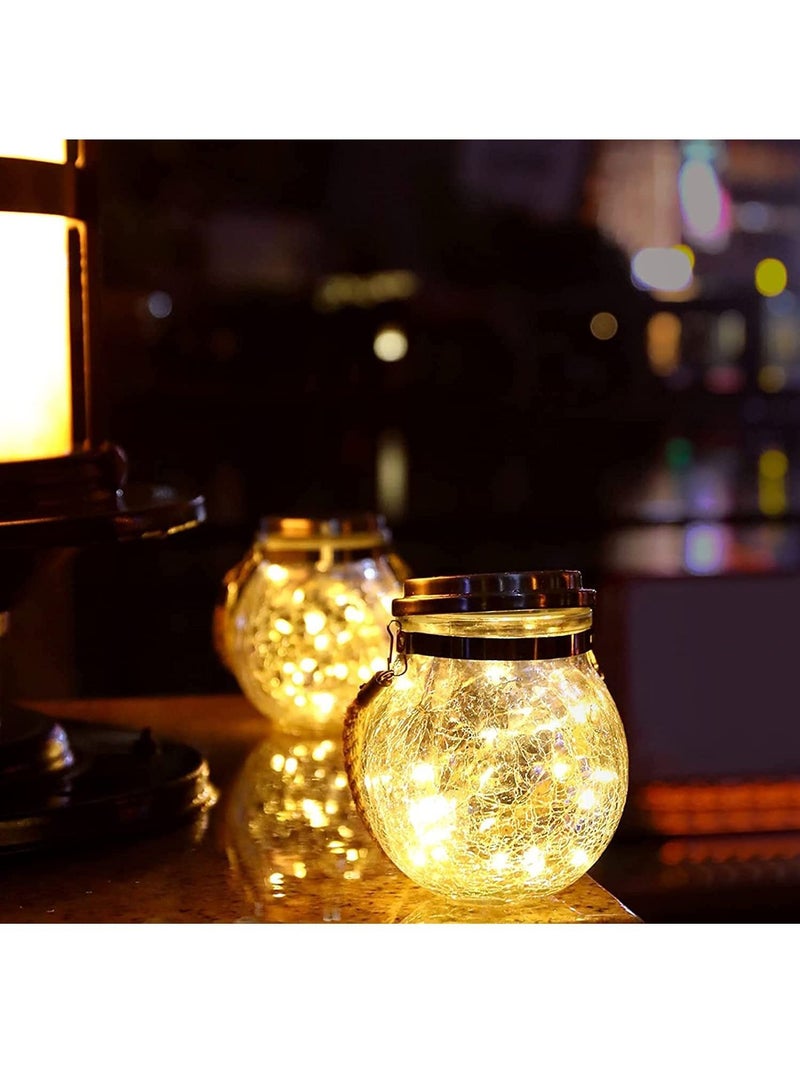 Solar Lantern, Outdoor Lanterns with 20LED Waterproof Lights Garden Decor Patio Decorative Backyard Hanging (2 Pack)
