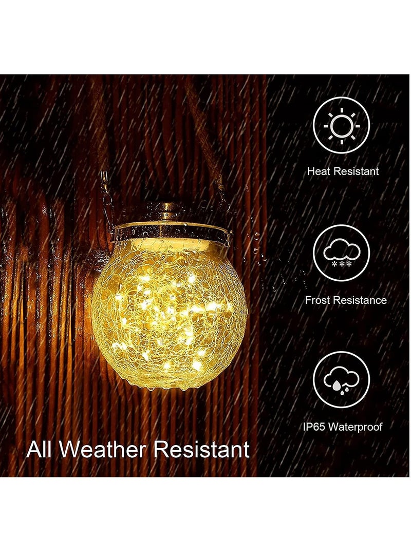 Solar Lantern, Outdoor Lanterns with 20LED Waterproof Lights Garden Decor Patio Decorative Backyard Hanging (2 Pack)