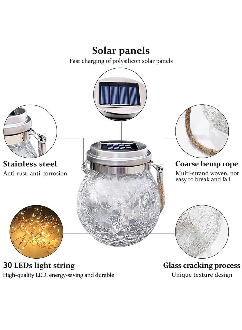Solar Lantern, Outdoor Lanterns with 20LED Waterproof Lights Garden Decor Patio Decorative Backyard Hanging (2 Pack)