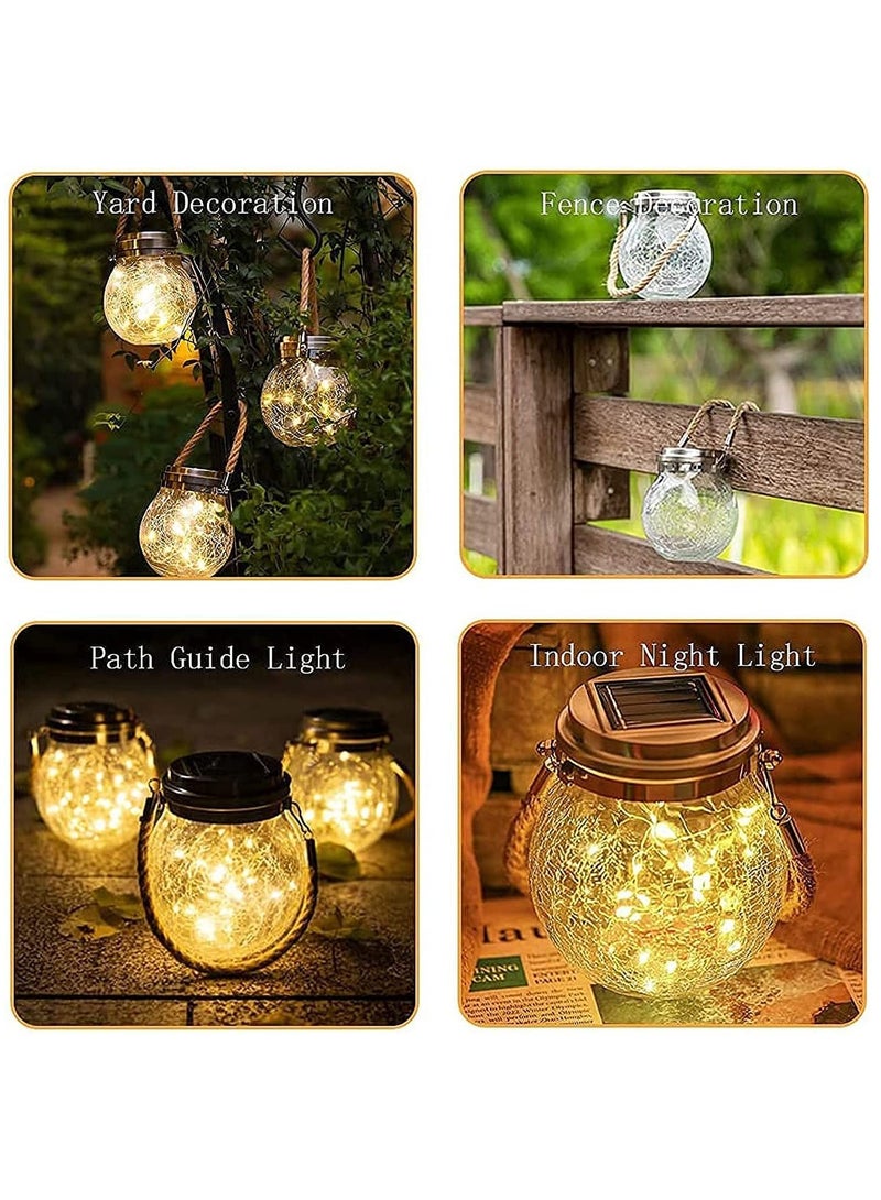 Solar Lantern, Outdoor Lanterns with 20LED Waterproof Lights Garden Decor Patio Decorative Backyard Hanging (2 Pack)