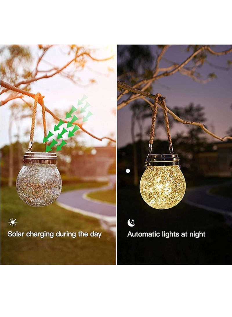 Solar Lantern, Outdoor Lanterns with 20LED Waterproof Lights Garden Decor Patio Decorative Backyard Hanging (2 Pack)