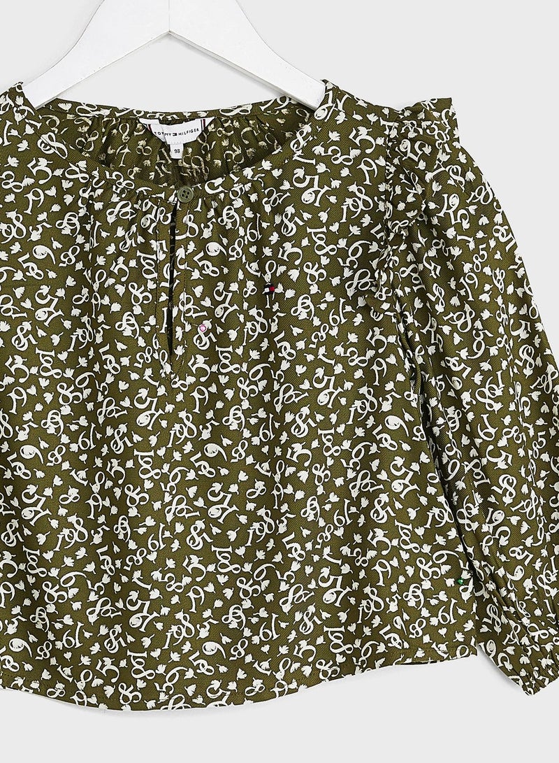 Youth Micro Floral Print Top