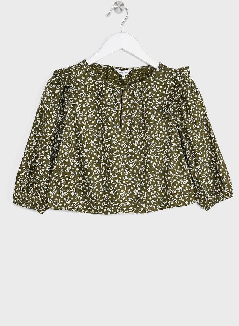 Kids Micro Floral Print Top