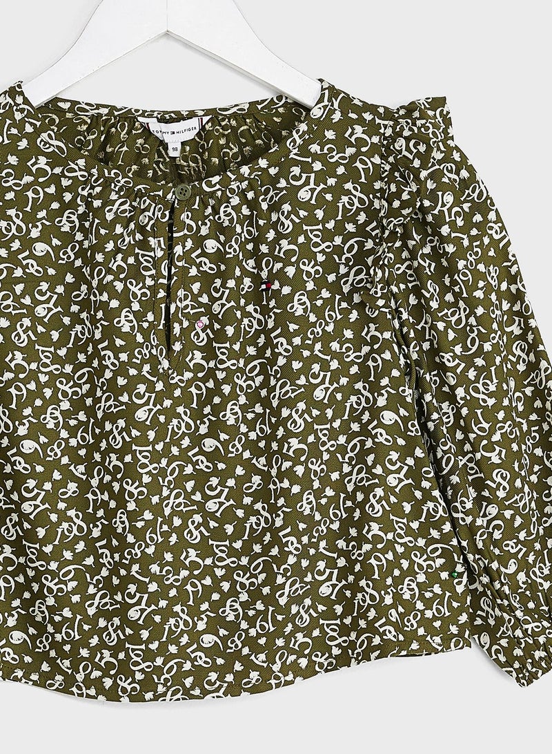 Kids Micro Floral Print Top