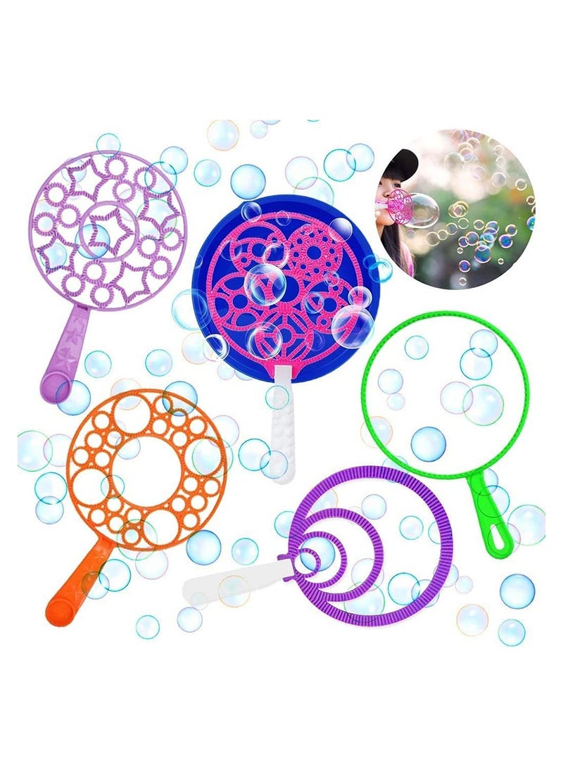 Bubble Wand Set with Solution Large Bubble Wands Colorful Bubble Wands for Kids, Indoor and Outdoor Play Random Color