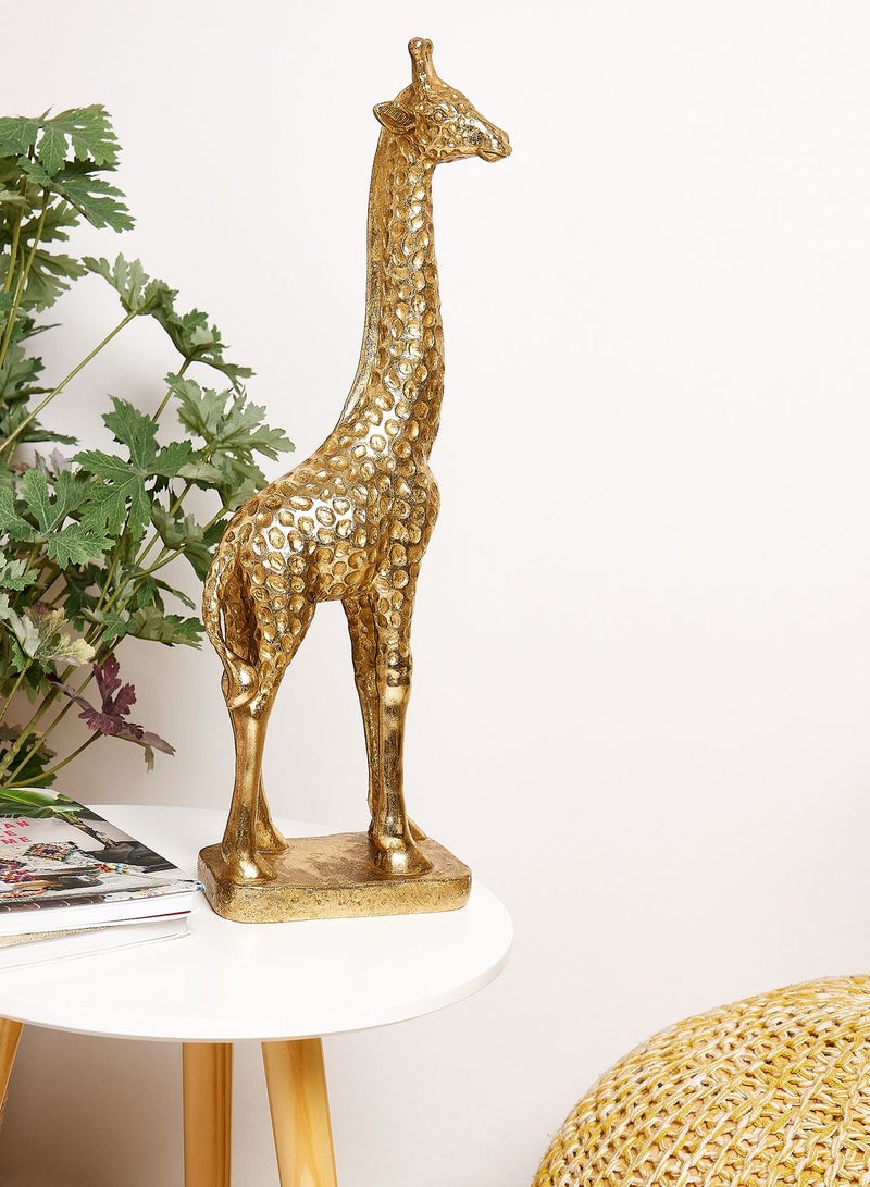 51.5Cm Giraffe Ornament Gold In Mail Order Packaging