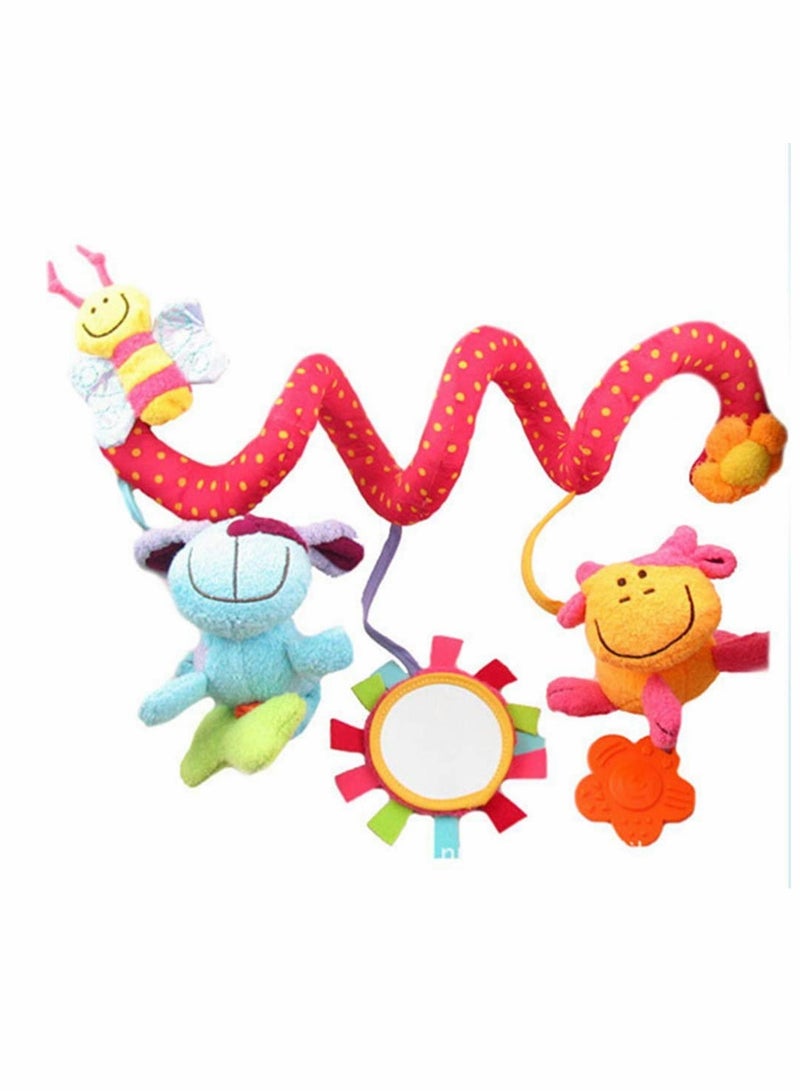 Activity Spiral Baby Pram Toy, Soft Baby Sensory Toy Gifts Ideal for Prams and Pushchairs Suitable from Newborn 0 to 6 Months Boys and Girls Hanging Toys Stroller Toy Car Seat Bed Hanging Toys