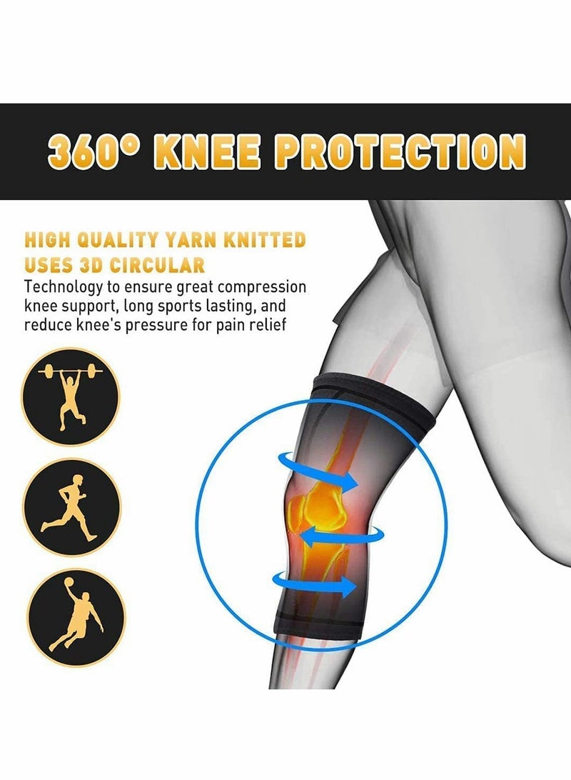 Knee Brace Adjustable Support, Pads Open-Patella Stabilizer Anti Slip with High Grade Quality Breathable Neoprene for Any Sport Protection, Recovery and Pain Relief