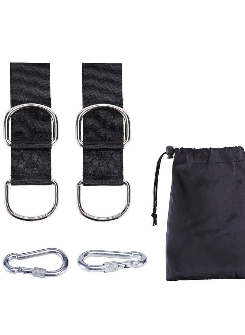 Swing Straps Hanging Kit Waterproof 150cm Long with 2 Safety Sturdy Zinc Alloy Lock Carabiners Hooks and 1 Carrying Bag Holds 2200 LBs for Tire Disc Swings  Hammocks