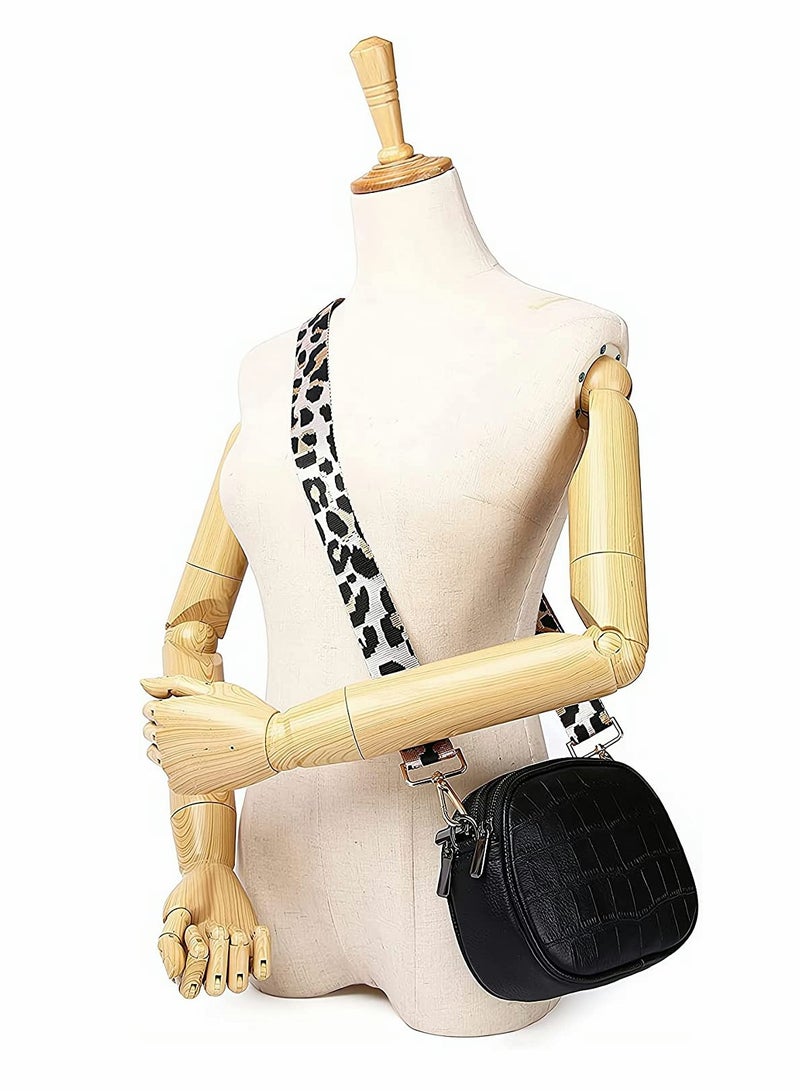 Purse Strap, Adjustable Handbag Strap Replacement Shoulder Crossbody Strap Guitar Style Stripe Belt, Personalized Leopard Print Wide Shoulder Strap, 2 Pieces