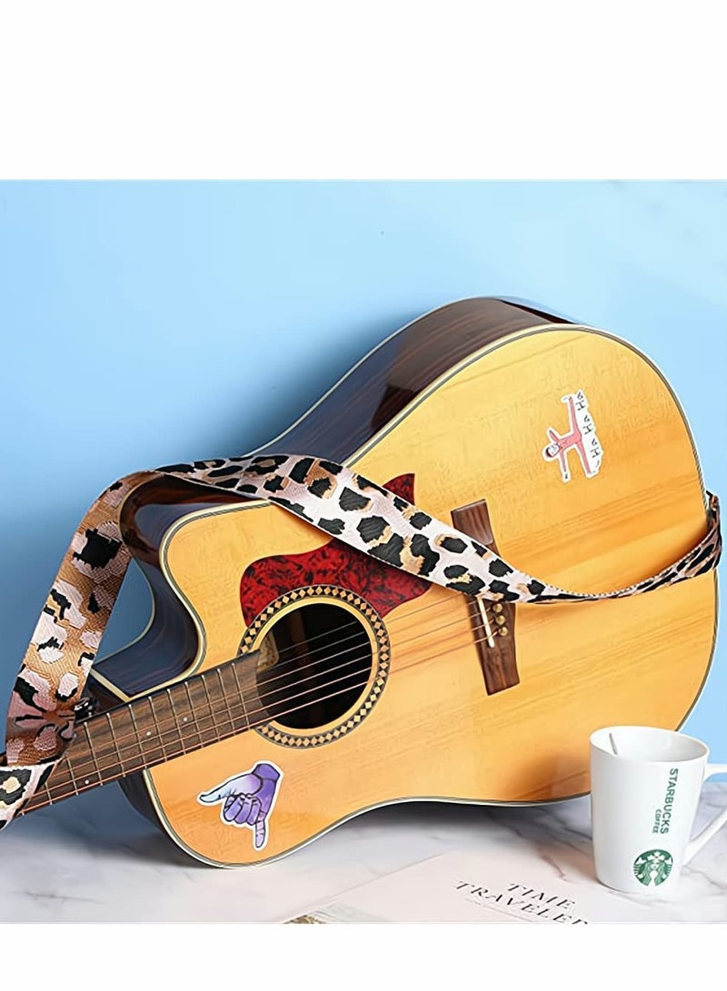 Purse Strap, Adjustable Handbag Strap Replacement Shoulder Crossbody Strap Guitar Style Stripe Belt, Personalized Leopard Print Wide Shoulder Strap, 2 Pieces