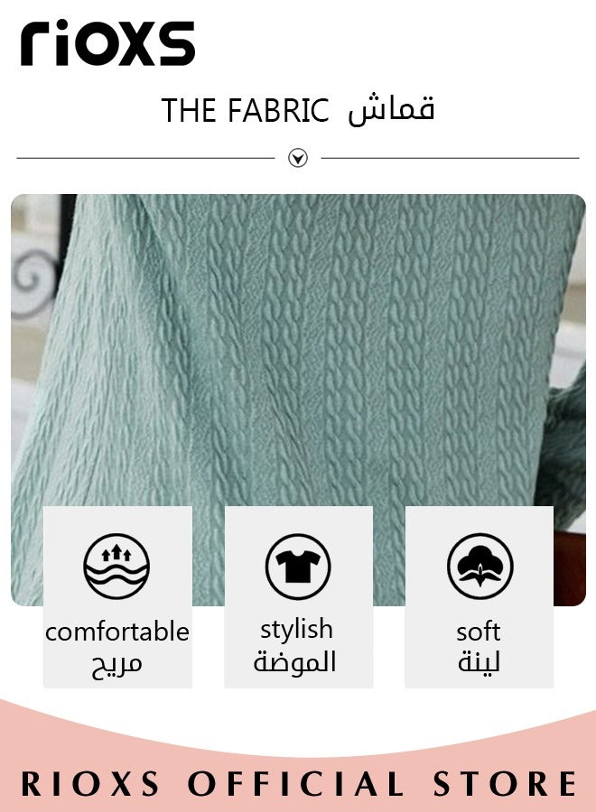 Women's Pullover Sweaters,V-neck Button Hooded Sweater,Causal Long Sleeve Knitted Tops,Solid Color Pullover Tops,Soft Comfortable Tunic Blouses,For Work/ Shopping/Daily Wear
