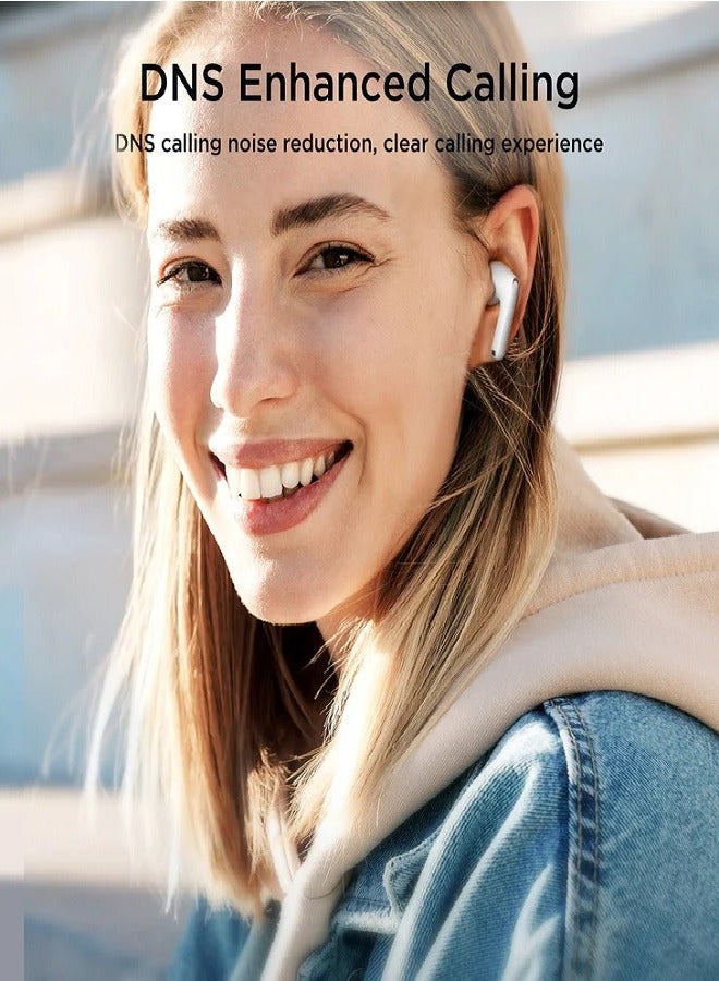 Bluetooth 5.3 TWS Wireless Earphones 65Ms Low Latency Earbuds 13Mm Driver HiFi Headphones 4 Mics+ENC Hd Call White