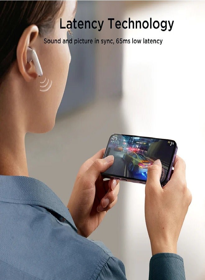 Bluetooth 5.3 TWS Wireless Earphones 65Ms Low Latency Earbuds 13Mm Driver HiFi Headphones 4 Mics+ENC Hd Call White
