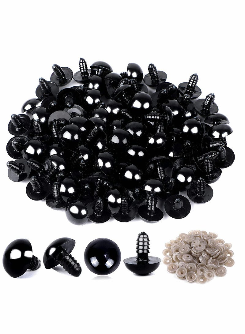 Doll Eyes with Washers, 120 Pcs Plastic Safety Crochet Eyes and 120 Pcs Washers, for Crochet Crafts Washer Assorted Sizes for Doll, Plush Animal and Teddy Bear Puppet Craft Making 0.8 Inch/20 mm