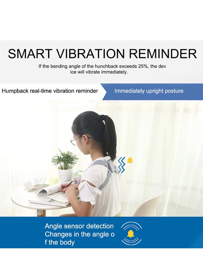 Smart Posture Corrector, Upper Back Brace with Vibration Intelligent Posture Reminder, Help to Keep Right Posture to Keep a Good Habit, Posture Trainer for Women, Kids, Men