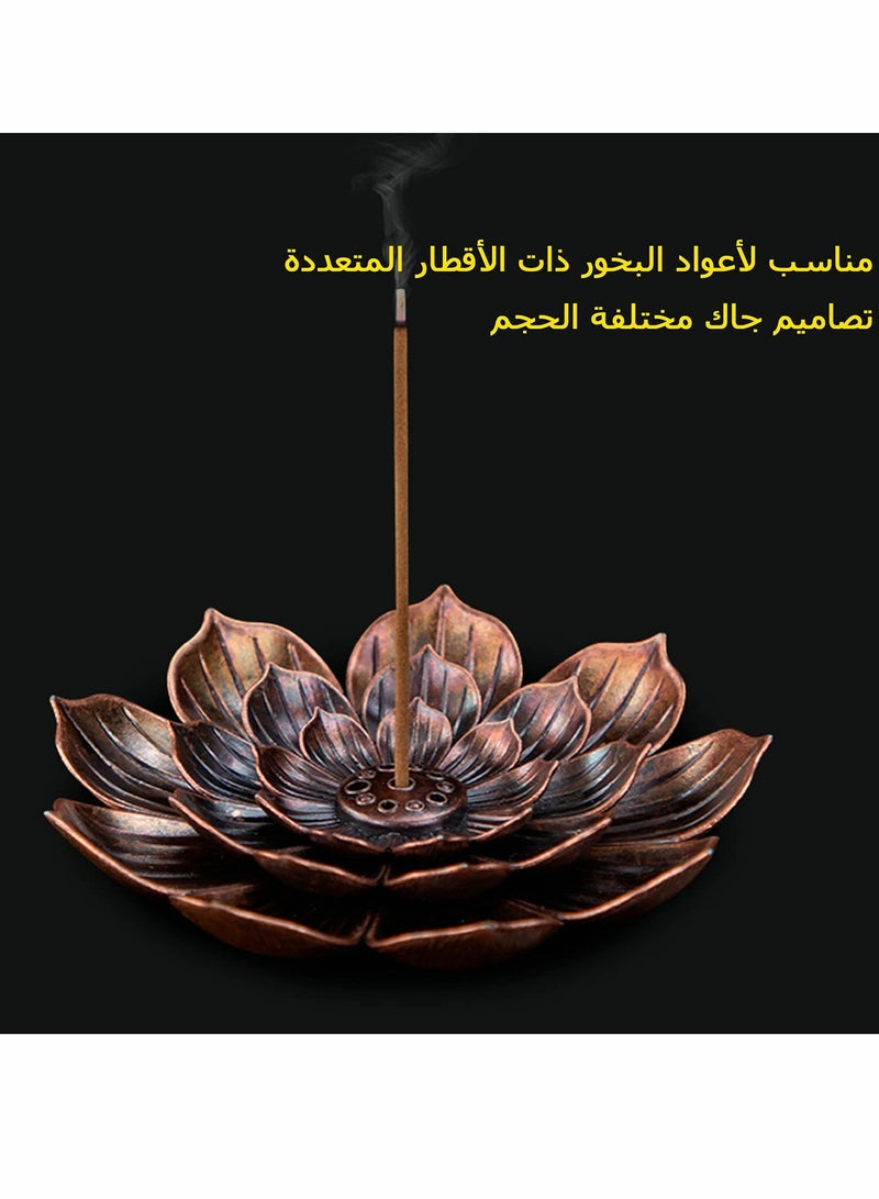 3 pack Incense Burner Bowl, Ceramic Handicraft Holder for Sticks, Coil Lotus Ash Catcher Tray 4.62 Inch Gray, Home Fragrance Accessories