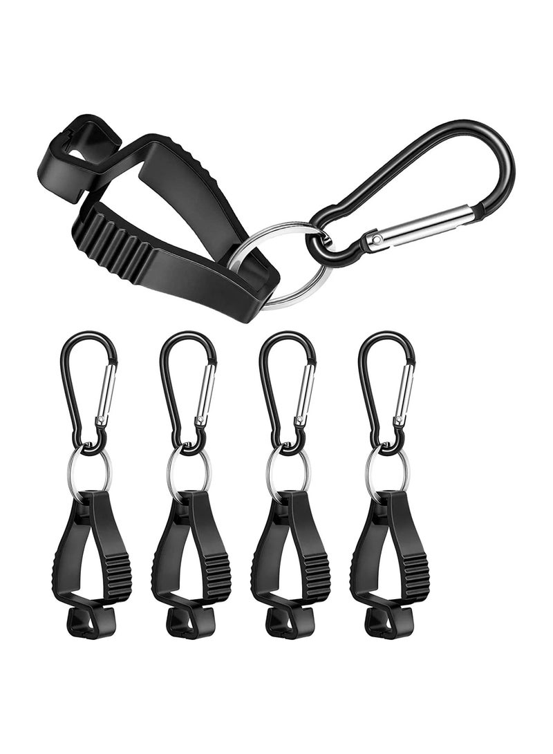 Glove Clip -Carabiner Hook Black Work Safety Clip Glove Keeper Glove Grabber Clip Holder Glove Keeper for Belt Loop Guard Labor WorkerHelmets Hanger Grabber Catcher 5Pcs