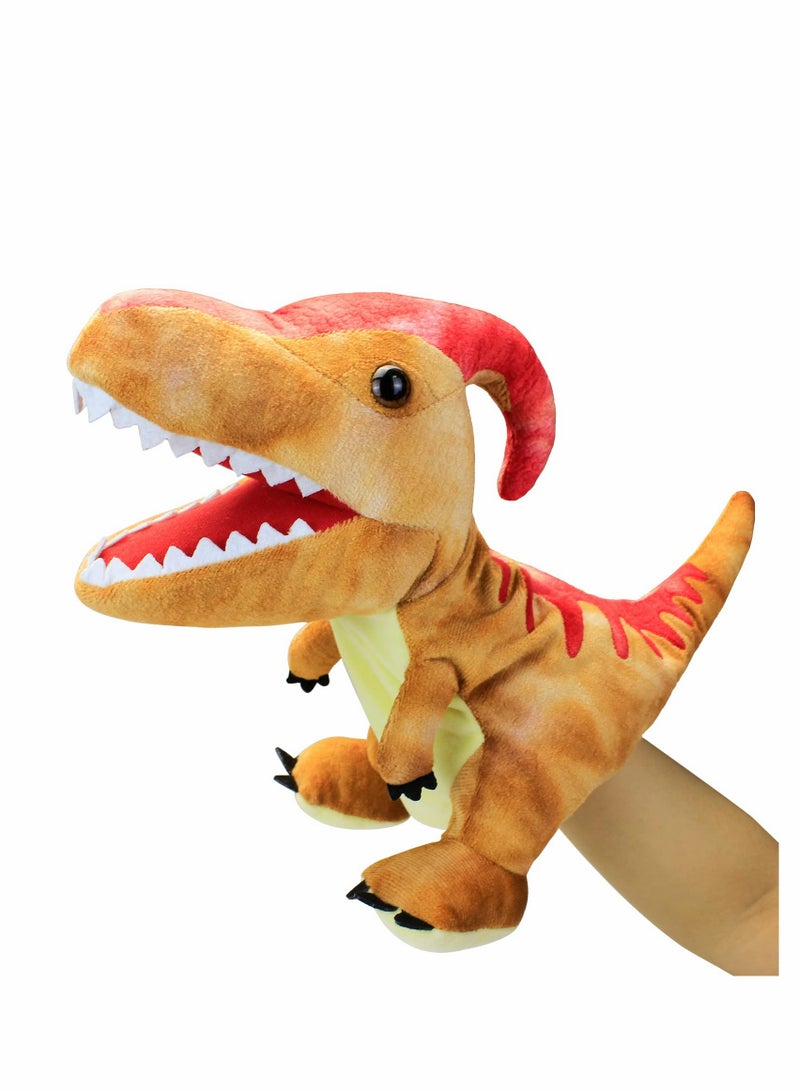 Dinosaur Hand Puppets, Paractenosaurus Jurassic World Stuffed Animal Cute Soft Plush Toy, Open Movable Mouth Finger Gift, Birthday Gifts for Kids, Creative Role Play