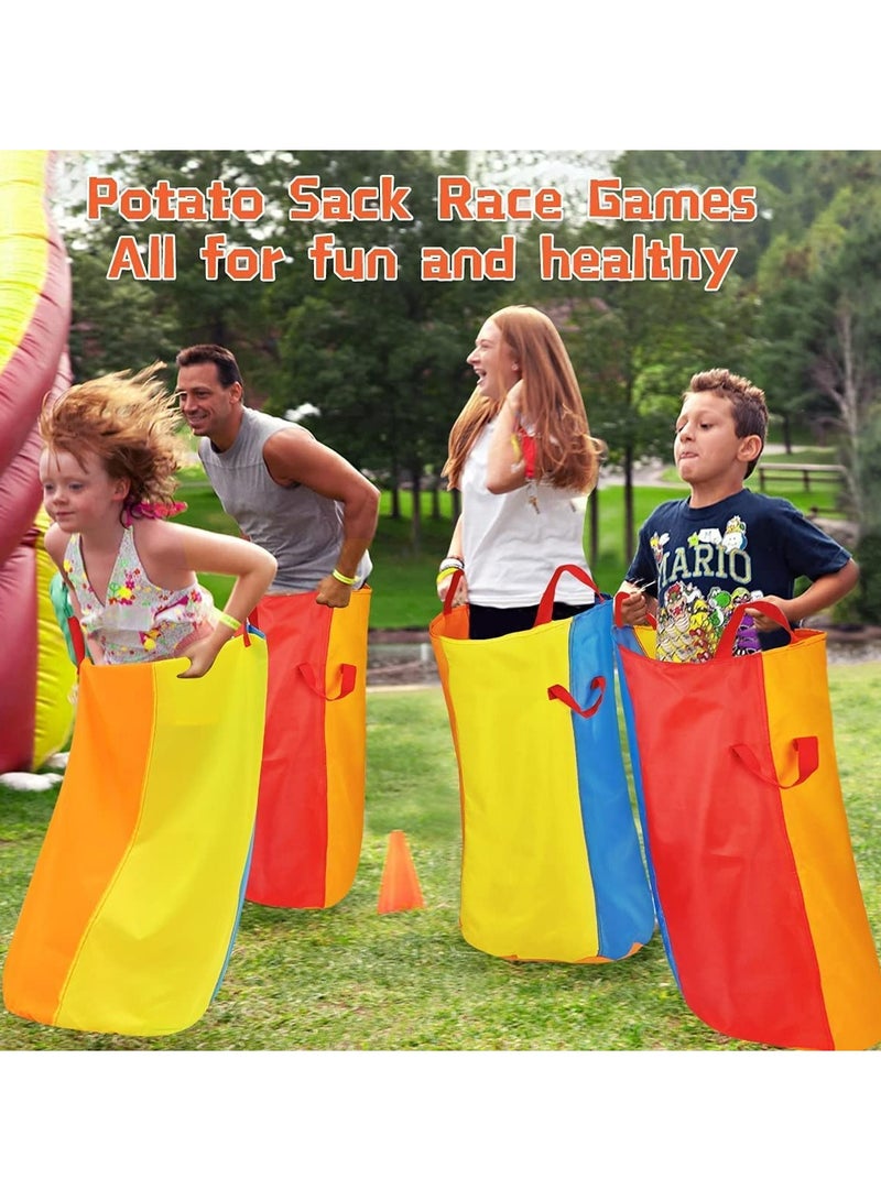 Outdoor Games Potato Sack Race Bags 12Pcs for Kids Adults Family Yard Games Egg Spoon Relay Games Carnival Games 3-Legged Race Bands for Lawn Games Activities Party Family Outdoor Activities