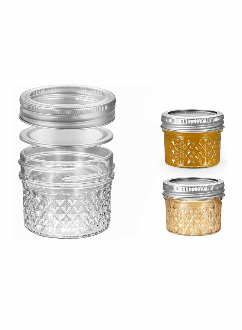 Ma son Jars, Canning Jars Jelly Jars With Lids, Ideal for Jam, Honey, Wedding Favors, Shower Favors, for Canning, Preserving, Meal Prep 4, Diamond, 2, Ma son Jars