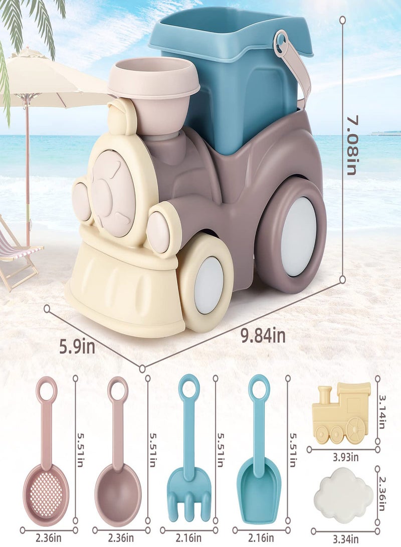 Beach Toys for Toddlers Silicone Beach Toys Kids Sand Toys Includes Beach Buckets Truck Toys Scoop Trowel Colander Rake and Sand Castle Toys Sandbox Toys Sand Toys for Toddlers