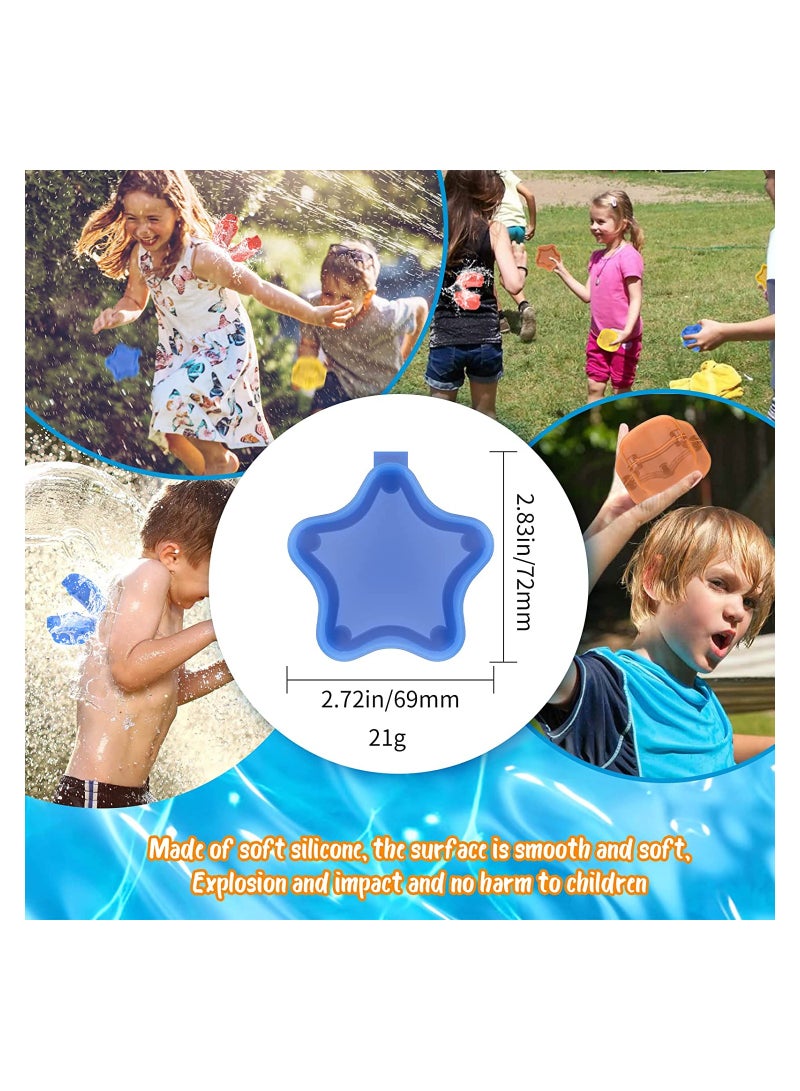 Reusable Water Balloons for Kids Adults Refillable Water Balloons Quick Fill Self Sealing Magnetic Water Balloons for Summer Outdoor Water Games Fun Outdoor Backyard for Swimming Pool (4Pcs)