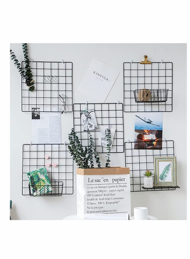 2Pcs Wall Grid Photo Display Panel, Picture Memo Note Wall Mount Grid Holder, Ins Art Display PhotoWall, Wire Frame Photo Display Organizer