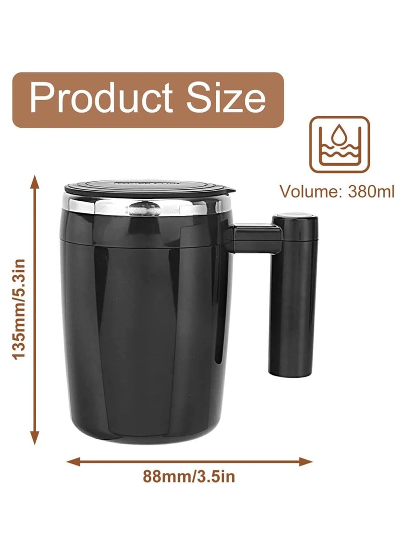 Self Stirring Mug Coffee Cup, Rechargeable Automatic Magnetic Stirring Coffee Mug with Cup Brush & Lid, Auto Self Mixing Stainless Steel Cup For Coffee, Milk, Cocoa, and Other Beverages