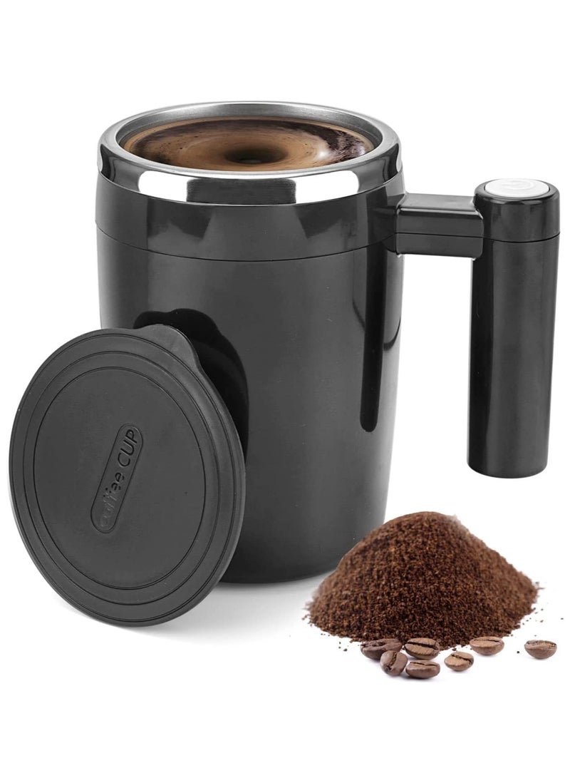 Self Stirring Mug Coffee Cup, Rechargeable Automatic Magnetic Stirring Coffee Mug with Cup Brush & Lid, Auto Self Mixing Stainless Steel Cup For Coffee, Milk, Cocoa, and Other Beverages