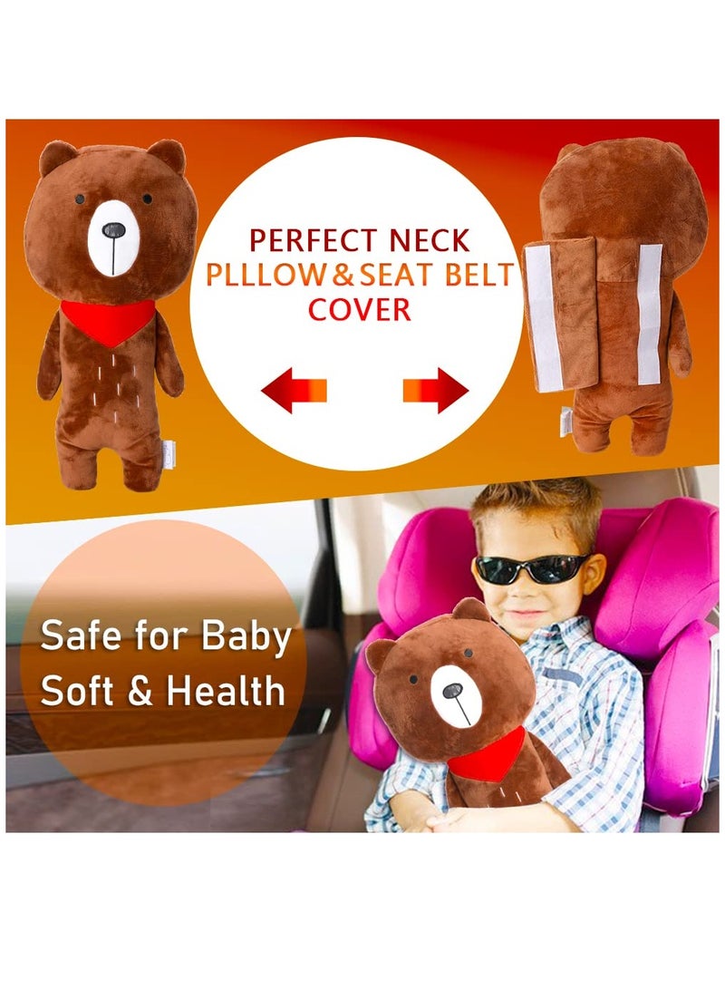 Seat Belt Cover Pillow for Kids, Car Seatbelt Cushion Head Shoulder Neck Support Protector Pad, Soft Stuffed Plush Travel Vehicle Safety Belts Strap  Seatbelt Pillow For Kids Of All Ages