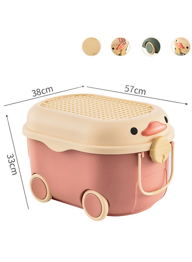 Kids Toy Storage Box Children Toy Box Large Storage Bin Rolling Storage Organizer/Basket/Trunk for Kids Clothes Toys Storage Cube Home Chest Toy Storage Organizer Container with Wheels for Kids