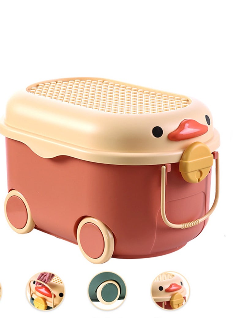 Kids Toy Storage Box Children Toy Box Large Storage Bin Rolling Storage Organizer/Basket/Trunk for Kids Clothes Toys Storage Cube Home Chest Toy Storage Organizer Container with Wheels for Kids