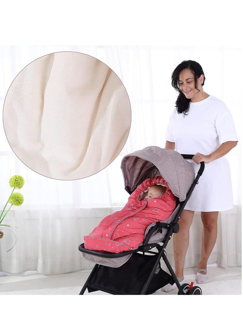 Stroller Sleeping Bag, Footmuff, Autumn Winter Thickened Baby Windproof and Kickproof Quilt Blanket, for Cart, Indoor Outdoor Holding 102 * 57CM Babies 0-36 Months