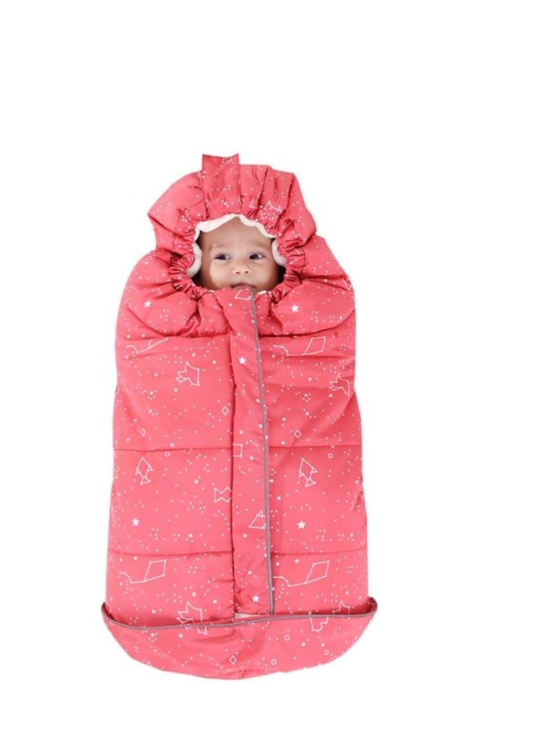 Stroller Sleeping Bag, Footmuff, Autumn Winter Thickened Baby Windproof and Kickproof Quilt Blanket, for Cart, Indoor Outdoor Holding 102 * 57CM Babies 0-36 Months