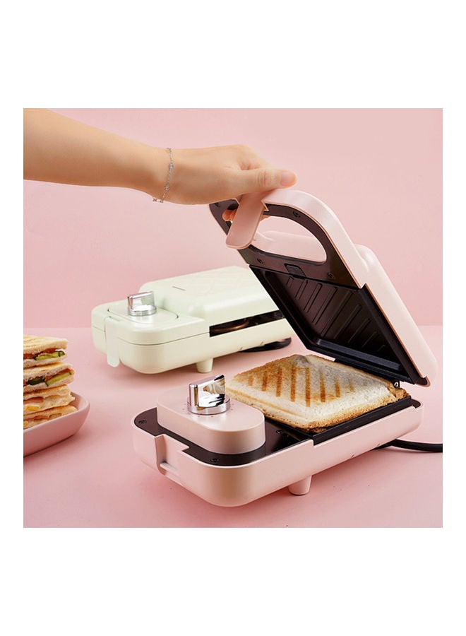 Multi-Functional Household Small Waffle And Sandwich Maker Push Toaster 650.0 W PSZHkc10 Pink