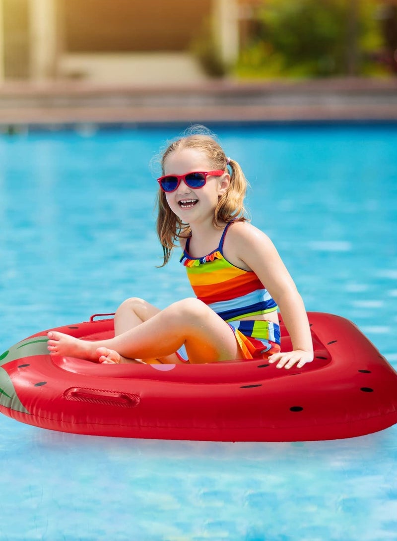 Inflatable Boogie Boards for Kids, Swimming Pool Floating Boards, Surf Bodyboard with Handles Pineapple Strawberry, Learn to Swim Summer Water Fun Toys for Pool Beach Outdoor Party (2Pcs)