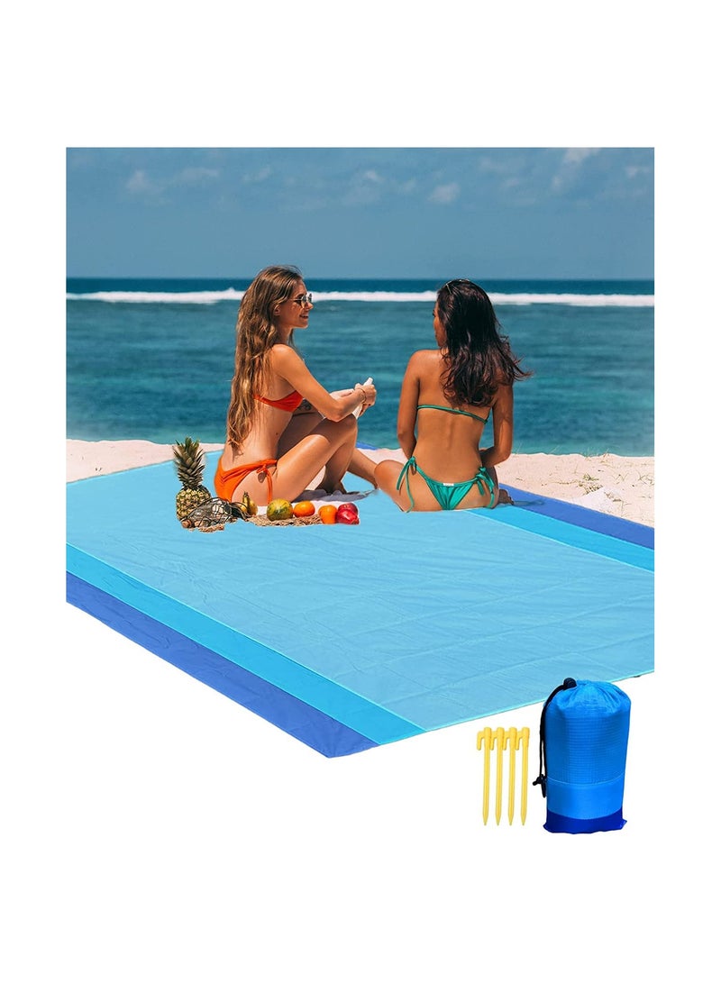 Beach Blanket, Oversized Mini Pocket Picnic Mat Sandproof Waterproof 83