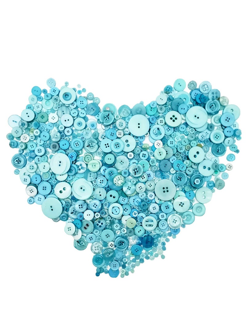 1000 Pcs Turquoise Buttons for Crafts in Bulk Assorted Turquoise Craft Buttons Mixed Teal Button for Crafting Teal Craft Buttons