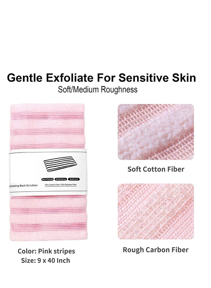 Exfoliating Washcloth Towel - Exfoliating Body Scrubber, Loofah Wash Sponge - Korean & Japanse & African Washcloth - Soft + Rough Exfoliating Back Scrubber - for Senstive and Rough Skin