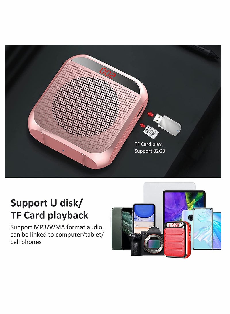 Voice Amplifier with Wired Microphone Headset Portable Rechargeable Pa System Speaker Personal Microphone Speech Amplifier Loudspeaker for Teachers Tour Guides Coaches Metting Yoga Fitness