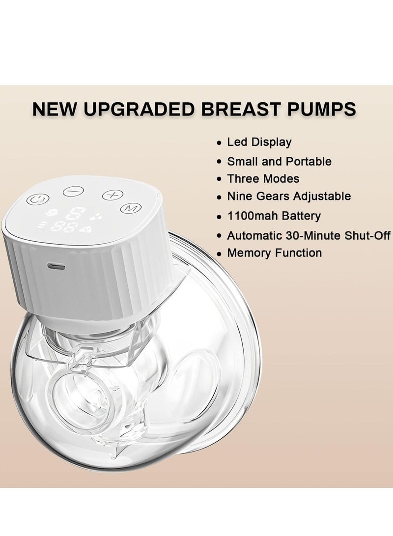 Breast Pumps, Portable Wireless Wearable Pump, Rechargeable Hands Free Pump Electric with 3 Modes 9 Levels