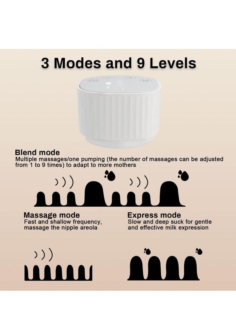 Breast Pumps, Portable Wireless Wearable Pump, Rechargeable Hands Free Pump Electric with 3 Modes 9 Levels