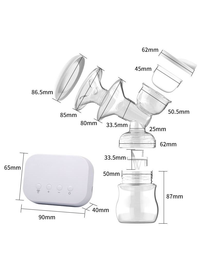 Electric Breast Pump w/Pumping Massaging Modes, Dual Suction Nursing Breastfeeding Breastpump, BPA Free Ultra-Quiet Milk for Travel