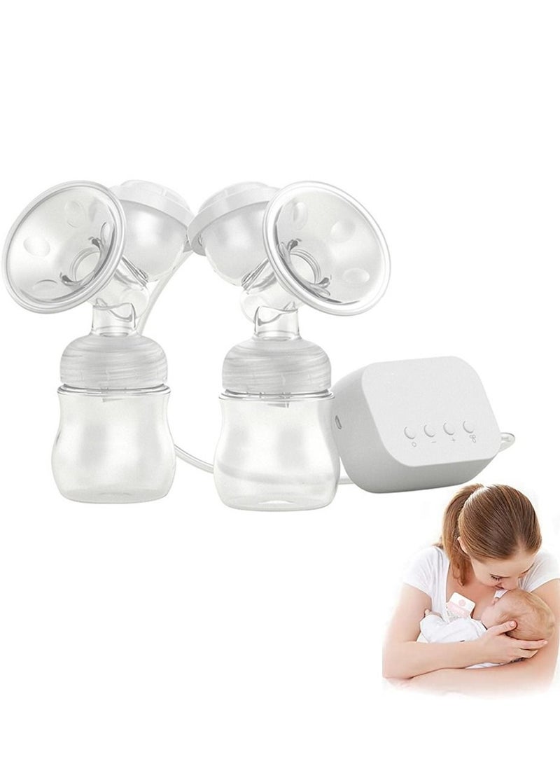 Electric Breast Pump w/Pumping Massaging Modes, Dual Suction Nursing Breastfeeding Breastpump, BPA Free Ultra-Quiet Milk for Travel