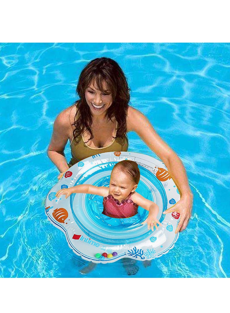 Inflatable Baby Swim Float Seat, Safety Seat Double Airbag, Toys Summer Fun Water Supplies for Baby 8-48 Months