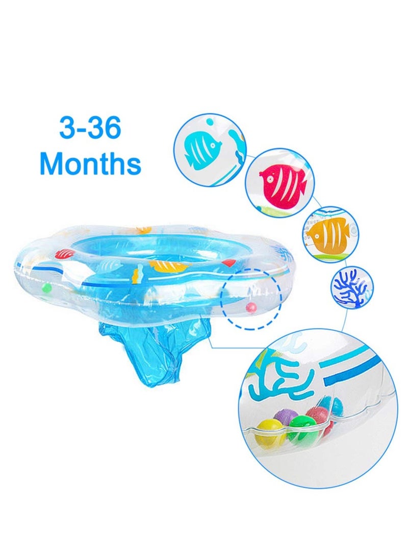 Inflatable Baby Swim Float Seat, Safety Seat Double Airbag, Toys Summer Fun Water Supplies for Baby 8-48 Months