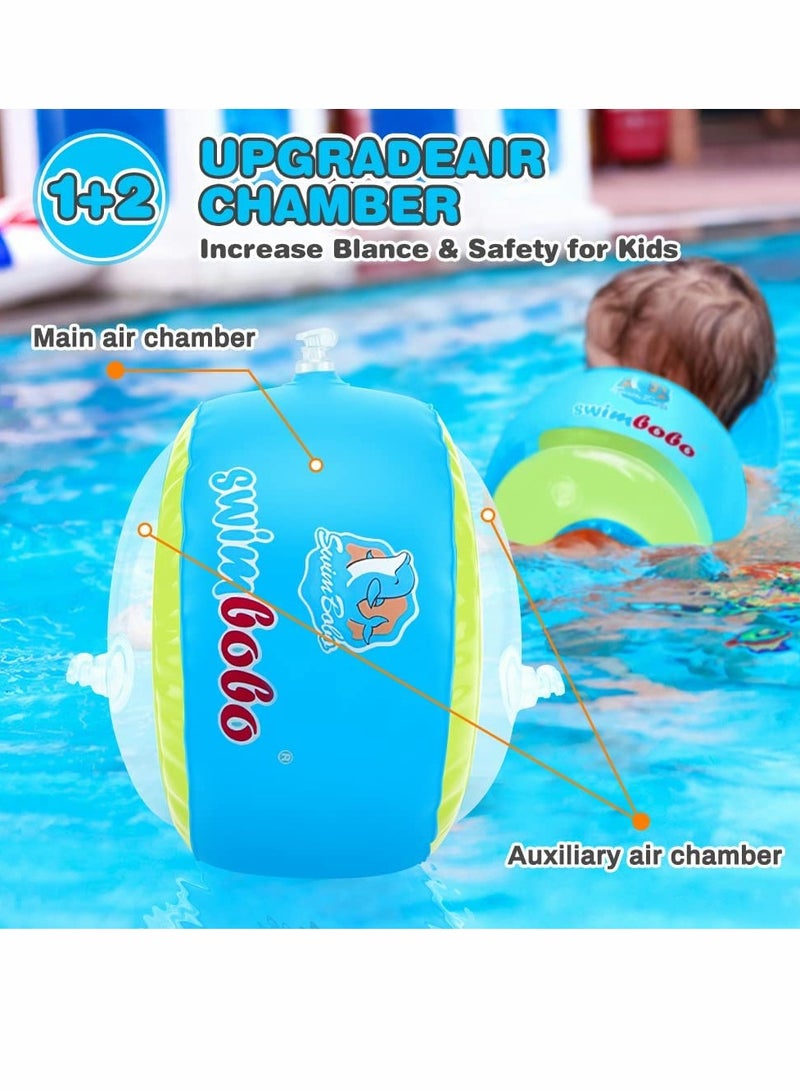 Thickened Inflatable Swimming Arm Ring, A Pair of Children's Adult Water Pool Playing Swimming Ring for Boys Girls Beginners (Arm Ring Diameter 3.15 Inches)