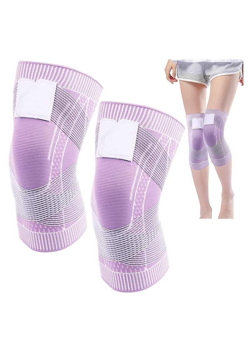 Destinek Knee Brace - Destinek Knee Compression Sleeve,1 Pair Knee Sleeves for Women Knee Pain, Rodillera Dual, Adjustable 3D High Elastic Click Rain Knee Compression Sleeve (XL)